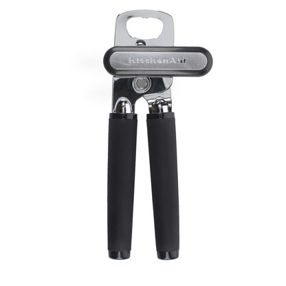 KitchenAid Classic Multifunction Can Opener and Bottle Opener Easy to Use, Razor Sharp Stainless Steel Cutting Wheel, Soft Ergonomic Handles, Black