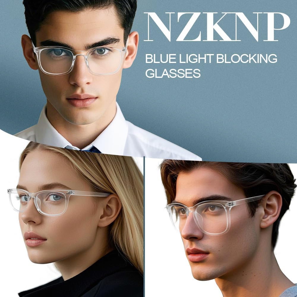 NZKNP Blue Light Glasses for Woman Men,Blue Light Blocking Glasses,Clear Glasses