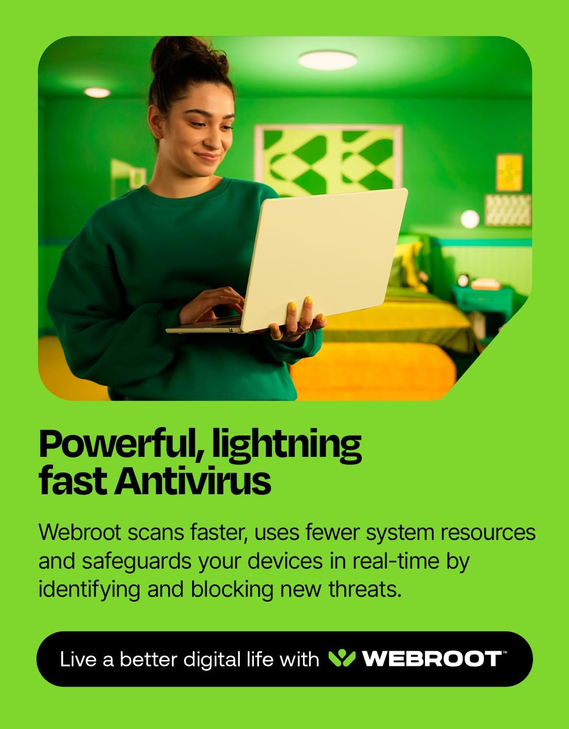 Webroot Antivirus Software 2026 | 3 Device | 1 Year Download for PC/Mac