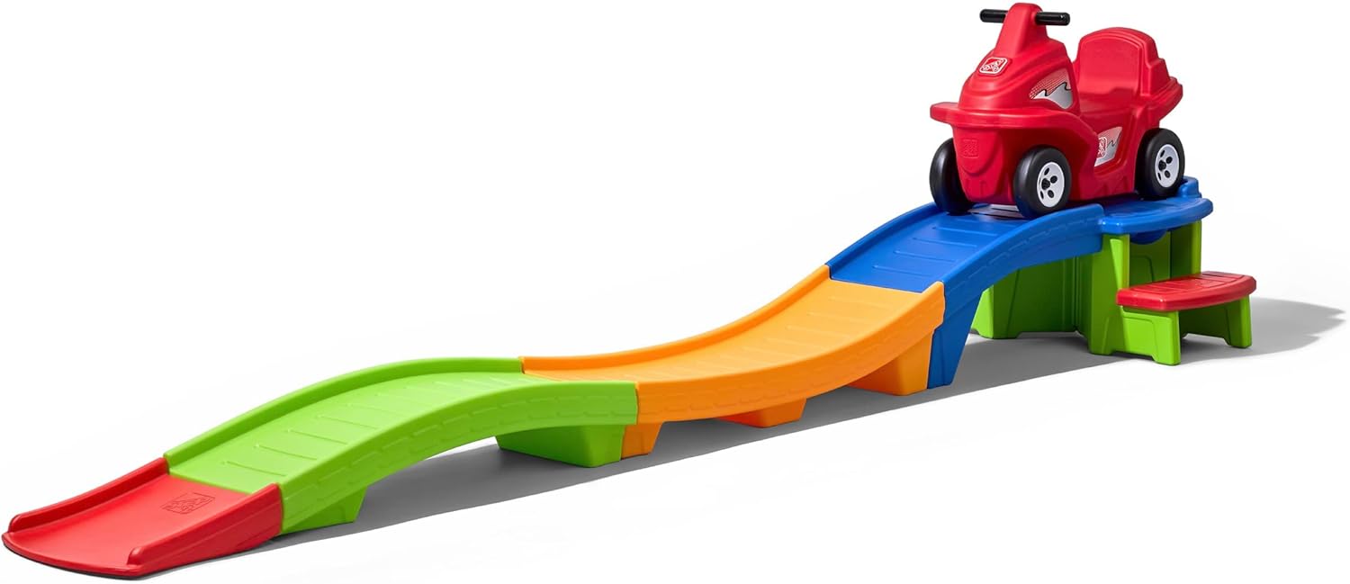 Step2 Up & Down Roller Coaster Toy for Kids, Ride On Push Car, Indoor/Outdoor Playset, Toddlers Ages 2 - 5 years old, Compact Storage, Max Weight 50 lb., Multicolor