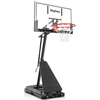 Skytime Basketball Hoop Outdoor,Adjustable Portable Basketbal Goal System with 5.3-10ft Height Stepless Regulation