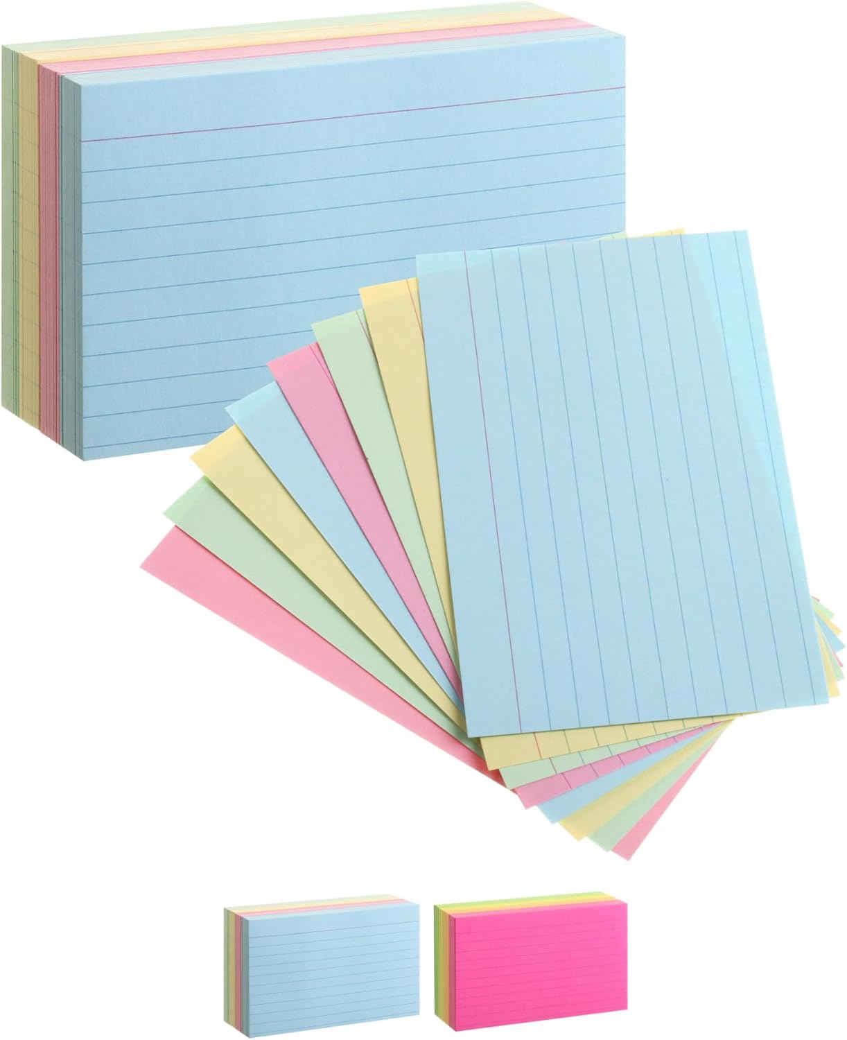Mr. Pen- Pastel 3" x 5", 180 Lined Index Cards, Note Cards, Flash Cards, Study Cards, Notecards for Studying, Ruled Flashcards for Studying, Back to School Supplies