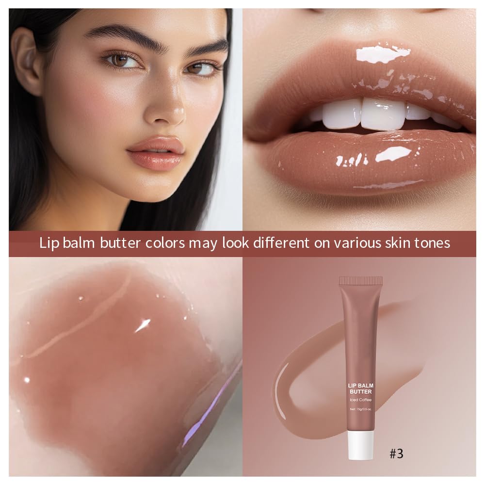 Summer Butter Lip Balm, Moisturizing Hydrating Natural Lip Care, Rich in Nutrients for Soft Smooth Lips (4 Colors)
