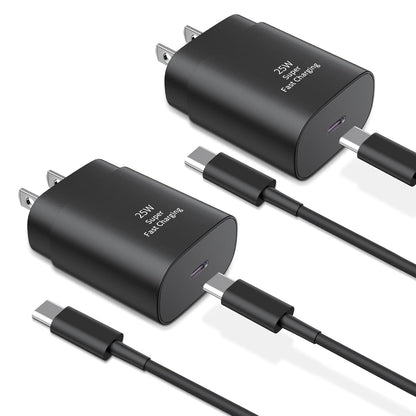 Type C Charger Fast Charging,2Pack 25W Super Fast USB C Charger Block with 6Ft USB C Cable Compatible with Samsung Galaxy S24 Ultra/S23/S22/S21/S20/Note 20/10,Pixel 6 5 4 Pro XL/iPhone 15 Series
