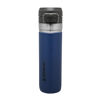 Stanley Quick Flip GO Water Bottle 24 oz | Push Button Lid | Leakproof and Packable for Travel and Sports | Insulated Stainless Steel | BPA-Free | Azure