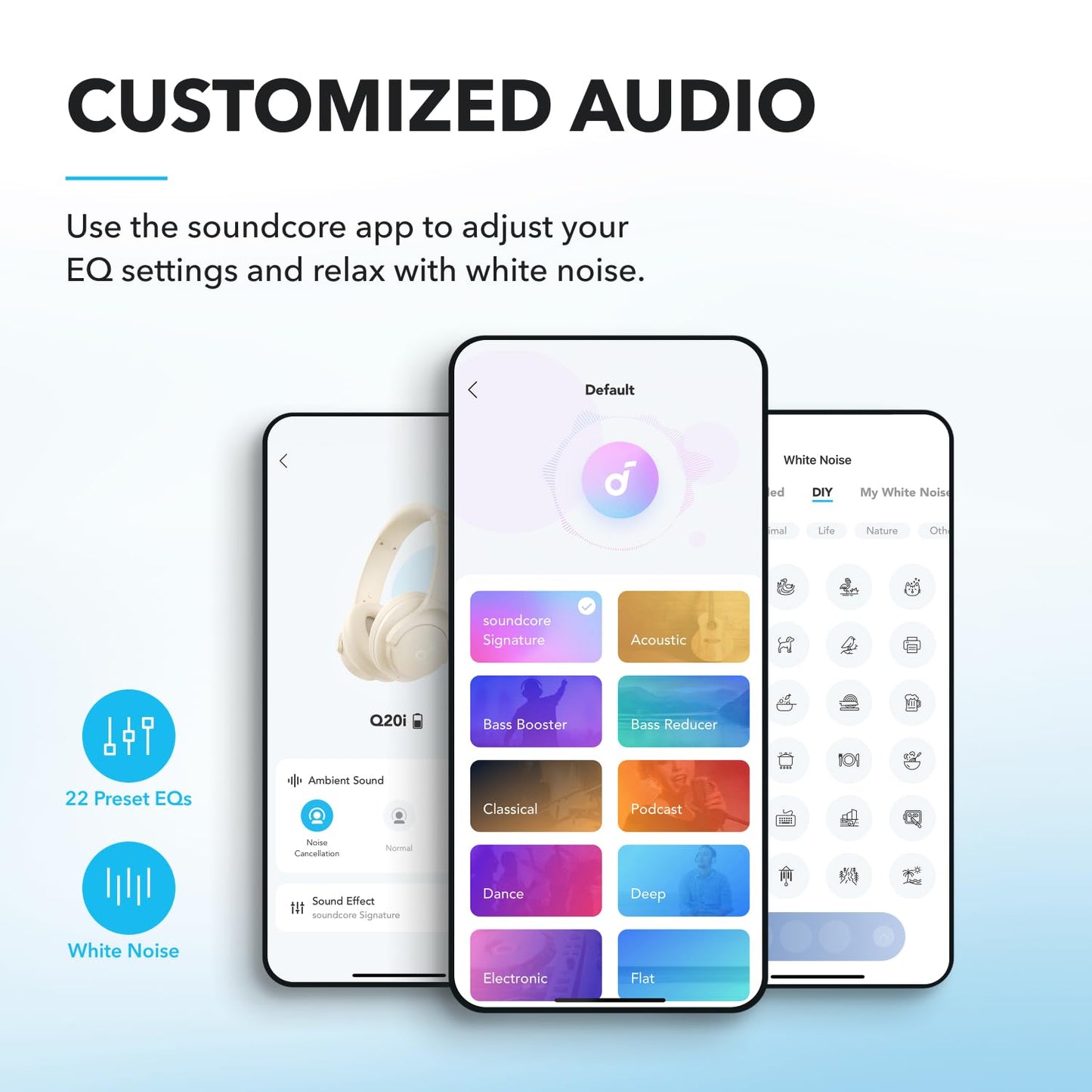 Soundcore by Anker Q20i Hybrid Active Noise Cancelling Headphones, Wireless Over-Ear Bluetooth, 40H Long ANC Playtime, Hi-Res Audio, Big Bass, Customize via an App, Transparency Mode (Pink)