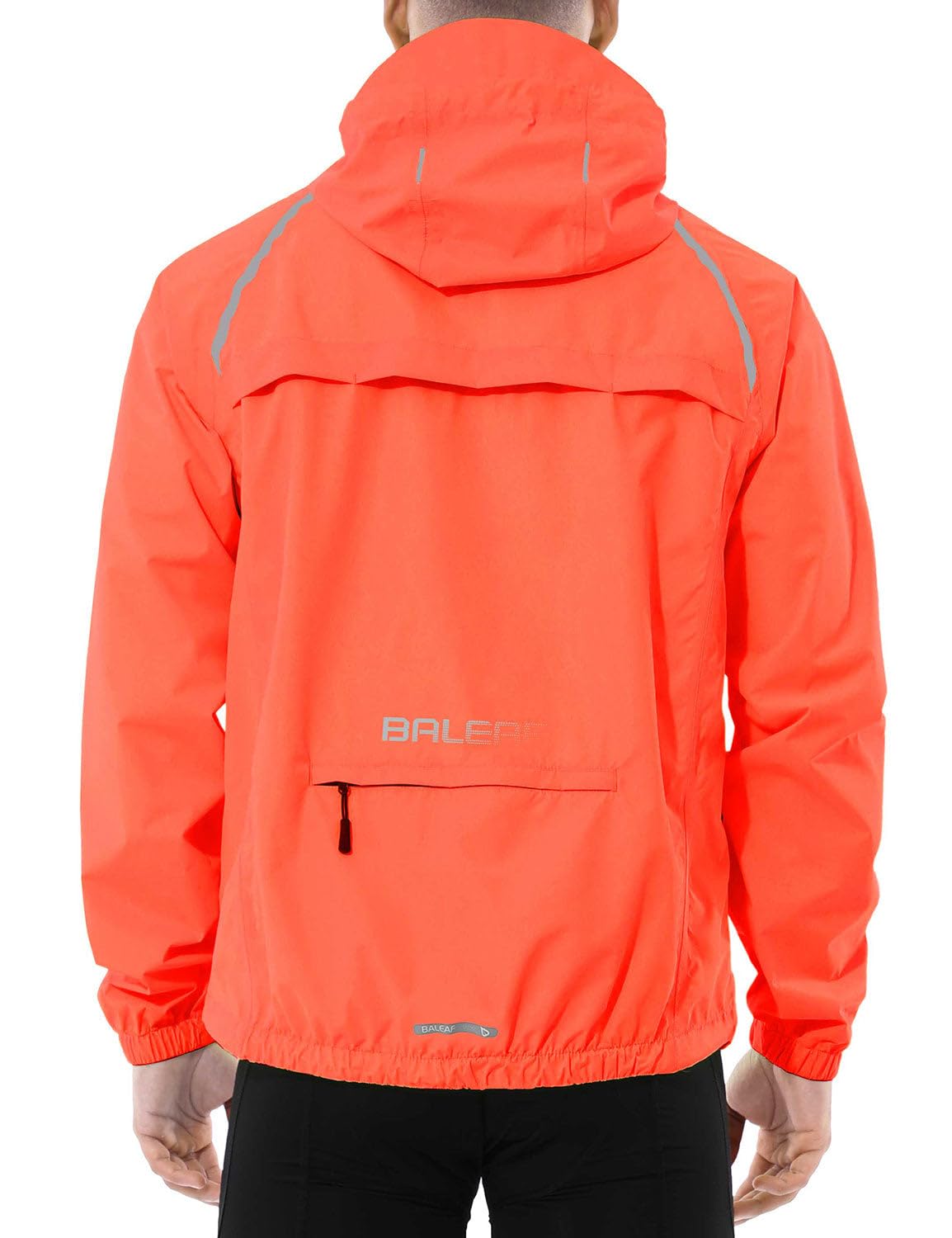baleaf Men's Rain Jacket Waterproof Windbreaker Running Cycling Golf Hiking Gear Hood Lightweight Reflective Packable