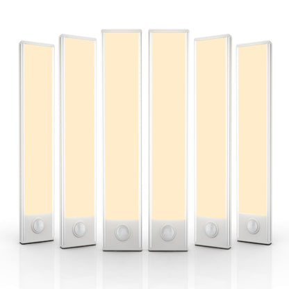 6 Pack Under Cabinet Lights Wireless, 32 LED Motion Sensor Light Indoor Rechargeable Magnetic Closet Lights Battery Operated, Under Counter Lights for Kitchen, Wardrobe, Hallway, Stairs