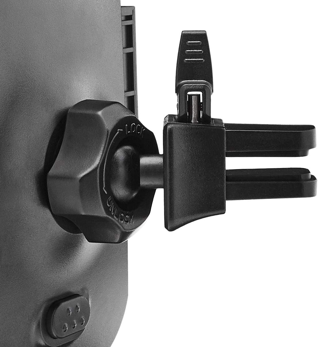 Amazon Basics Universal Portable Smartphone Holder for Car, Easy to Install Air Vent Mount, Adjustable and Secure, Grey