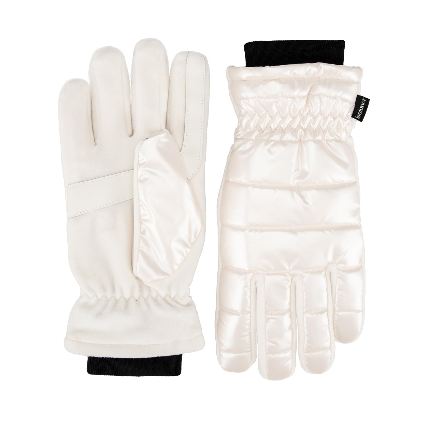 isotoner womens Water Repellent Touchscreen Iridescent Sleekheat Gloves and Flip Top Mittens