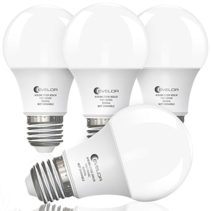 6-Pack A19 LED Light Bulbs,60 Watt Equivalent Daylight 5000K with E26 Base,Efficient 9W,800 Lumens Non-Dimmable LED Bulbs,15000 Hours, Ideal for Bedroom Living Room