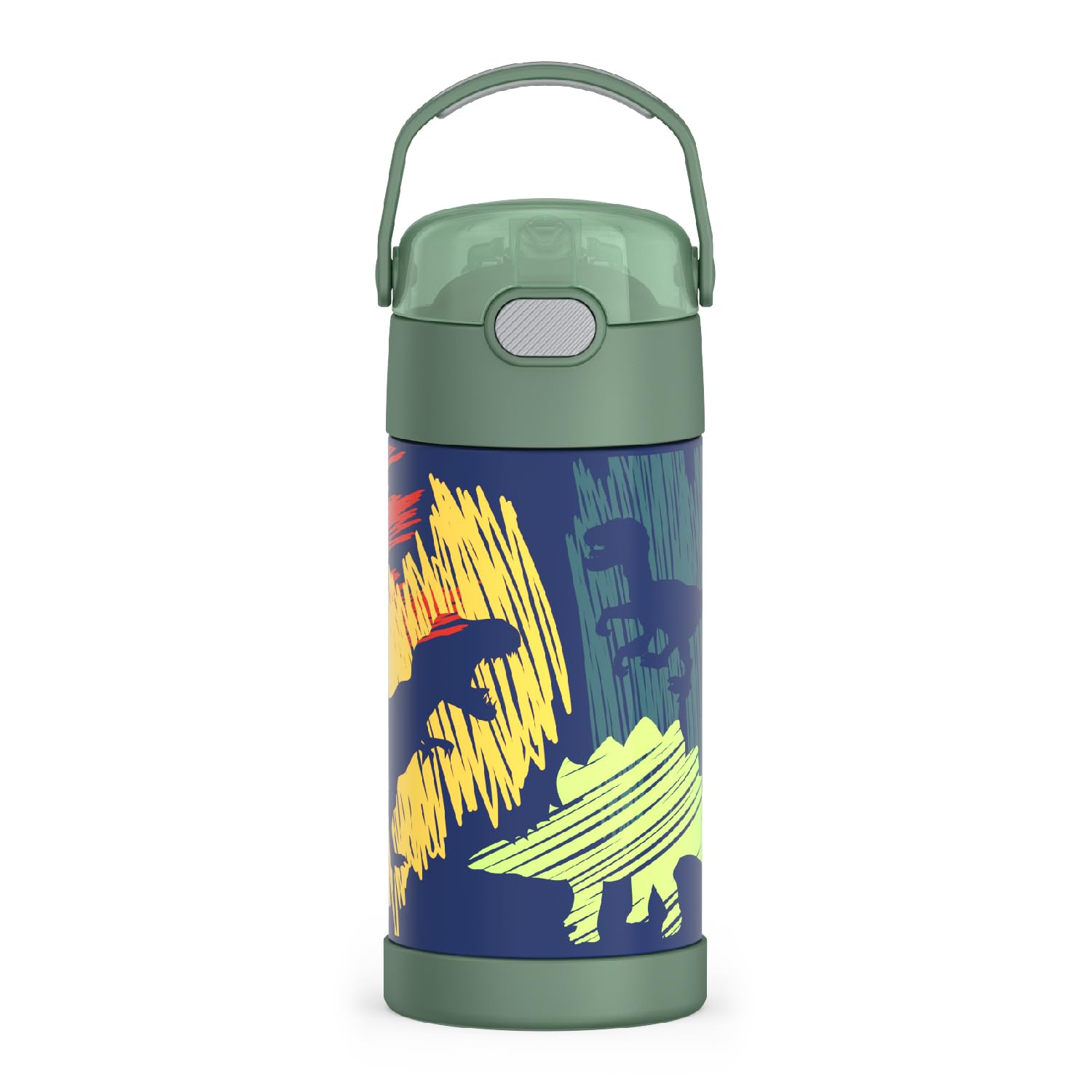 THERMOS FUNTAINER Water Bottle with Straw - 12 Ounce - Kids Stainless Steel Vacuum Insulated Water Bottle with Lid, Mod Flowers