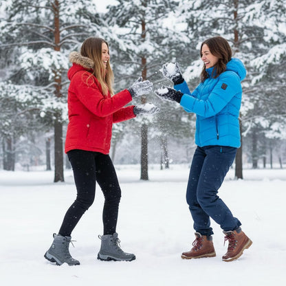 Aomigoct Winter Snow Boots for Women: Warm Fur Lined Waterproof Leather Ankle Booties for Outdoor Hiking Non Slip