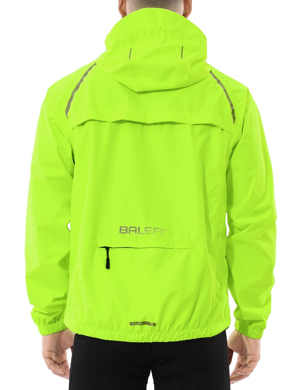 baleaf Men's Rain Jacket Waterproof Windbreaker Running Cycling Golf Hiking Gear Hood Lightweight Reflective Packable