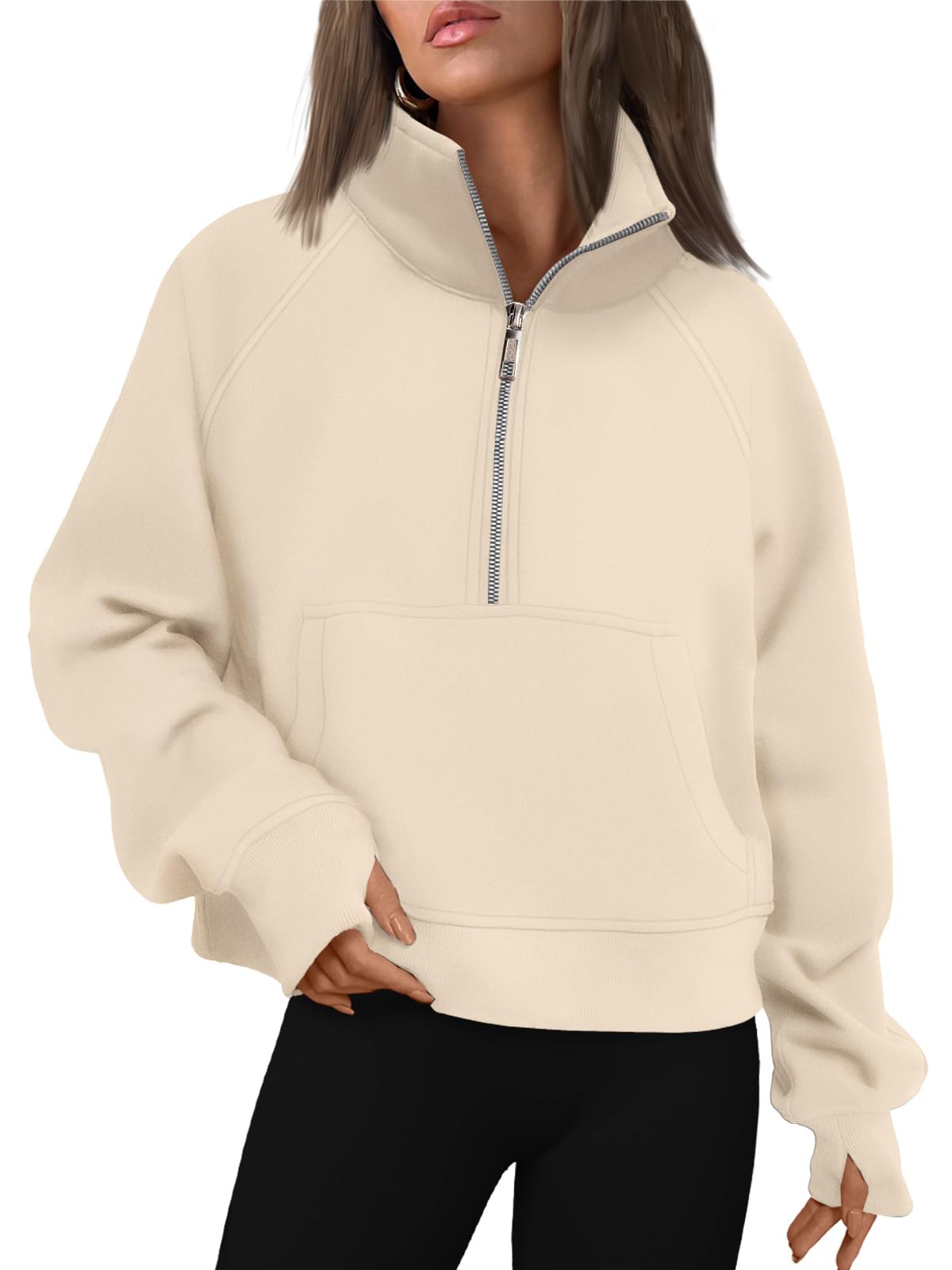 AUTOMET Womens Sweatshirts Half Zip Cropped Pullover Fleece Quarter Zipper Hoodies 2025 Fall Fashion Outfits Clothes