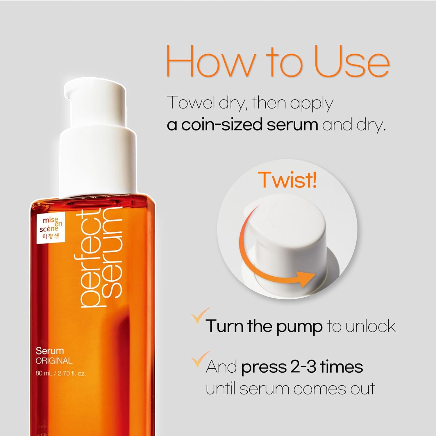 Mise En Scene PerfectSerum Original - HairOil for Frizzy & Dry, Hydration and Nutrition Hairy Essence for Damage Care, Korean HairCare Product, Hair Serum 2.71 Fl. Oz.