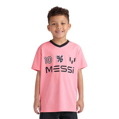 Boys' Lifestyle Short Sleeve Top, Loose-fit V-Neck Shirt with Logo, Comfortable
