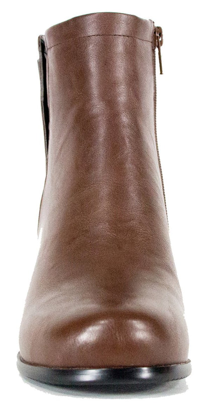 Llynda More Women's 'More Light' Faux Leather Comfortable Mid Heel Ankle Boot