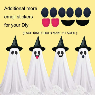 2Packs Halloween Decorations-Halloween Decorations Outdoor,Light Up Spooky Ghost Decoration Indoor with Remote Control LED String Lights,Ghost Outside Decor for Yards Porch Gardens Lawn Party