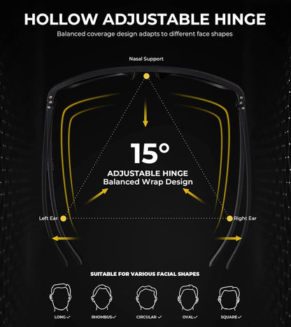 KALIYADI Polarized Sunglasses for Men, Lightweight Sun Glasses with UV Protection for Driving Fishing Golf