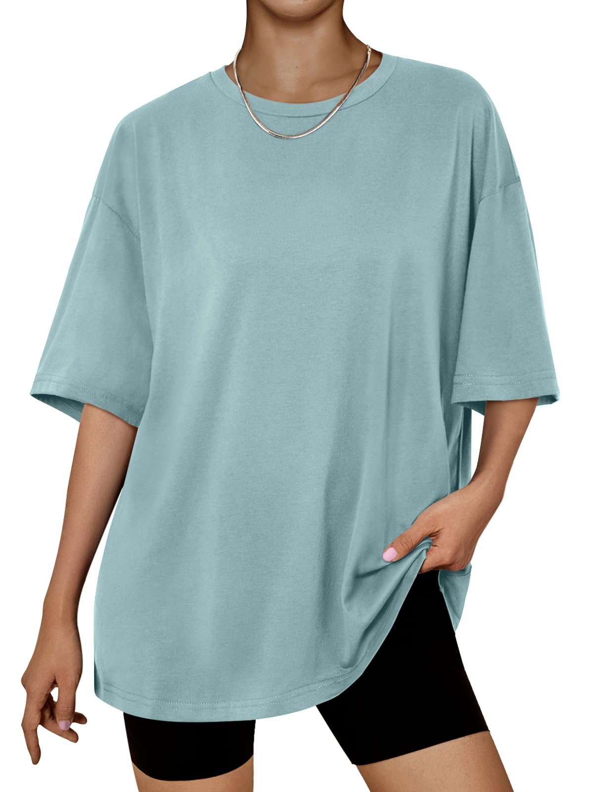 Trendy Queen Womens Oversized Summer T Shirts Plus Size Batwing Cute Casual Tops Short Sleeves Fashion Workout Clothes