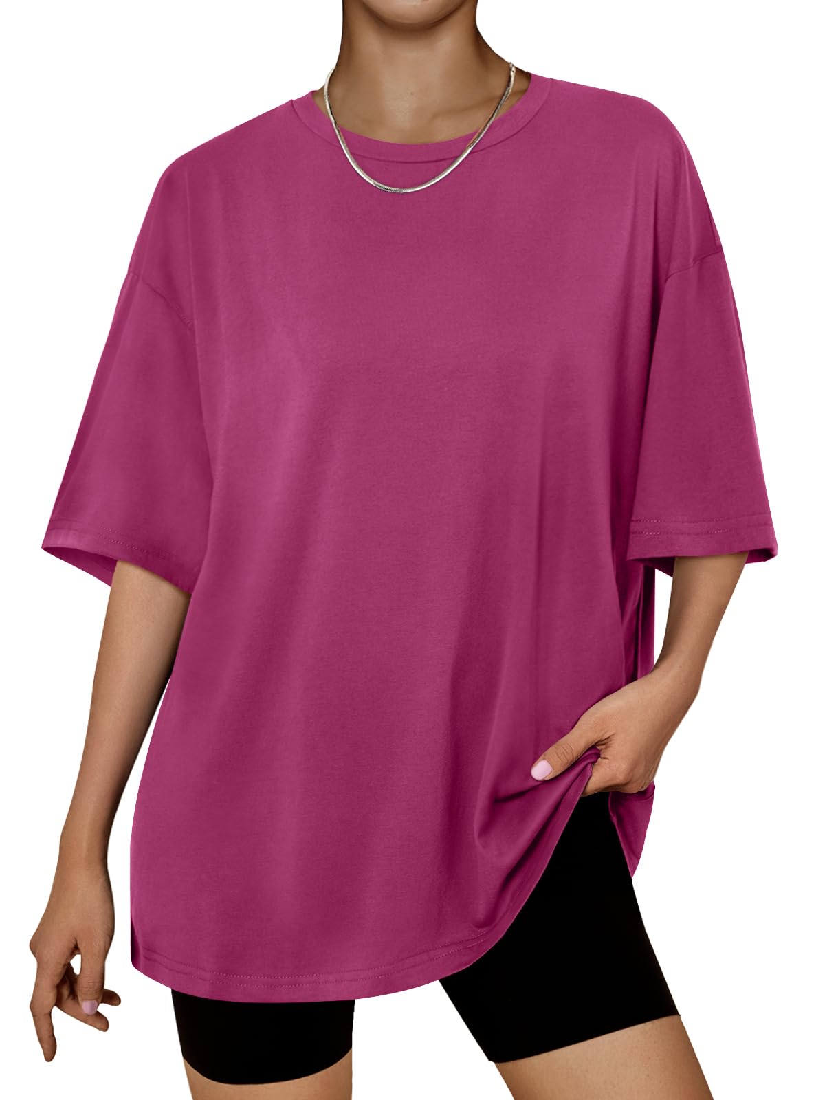 Trendy Queen Womens Oversized Summer T Shirts Plus Size Batwing Cute Casual Tops Short Sleeves Fashion Workout Clothes