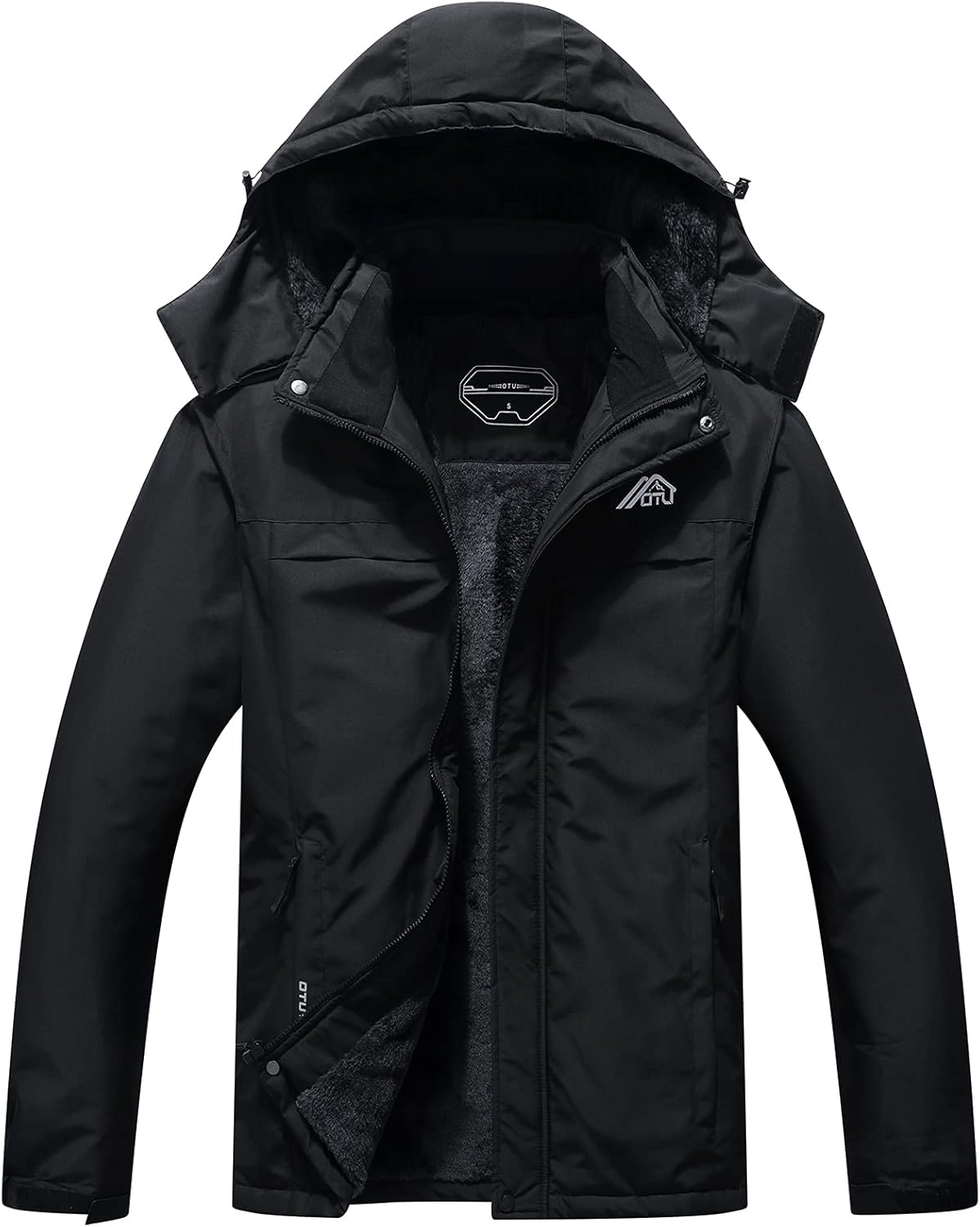 OTU Men's Waterproof Ski Jacket Snowboarding Windbreaker Warm Winter Hooded Mountain Snow Coat Large