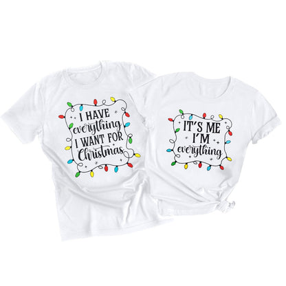Christmas Couples His and Her Shirt: Family Matching Xmas Outfits Sets - Funny Holiday Graphic Pajamas Tees Top