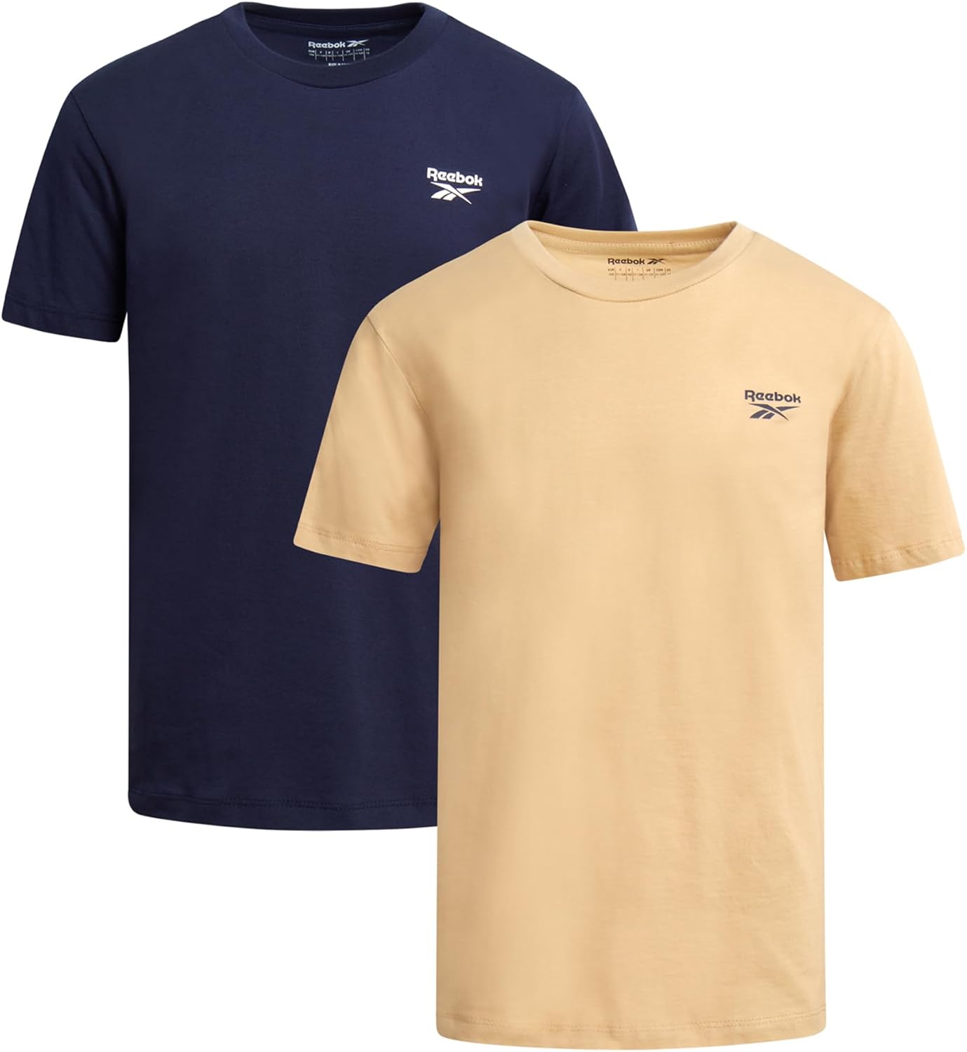 Reebok Boys Shirts - 2 Pack Short Sleeve Logo Cotton T Shirt for Boys - Summer Kids Clothes T-Shirts for School and Play