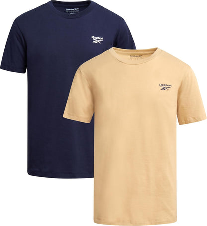 Reebok Boys Shirts - 2 Pack Short Sleeve Logo Cotton T Shirt for Boys - Summer Kids Clothes T-Shirts for School and Play