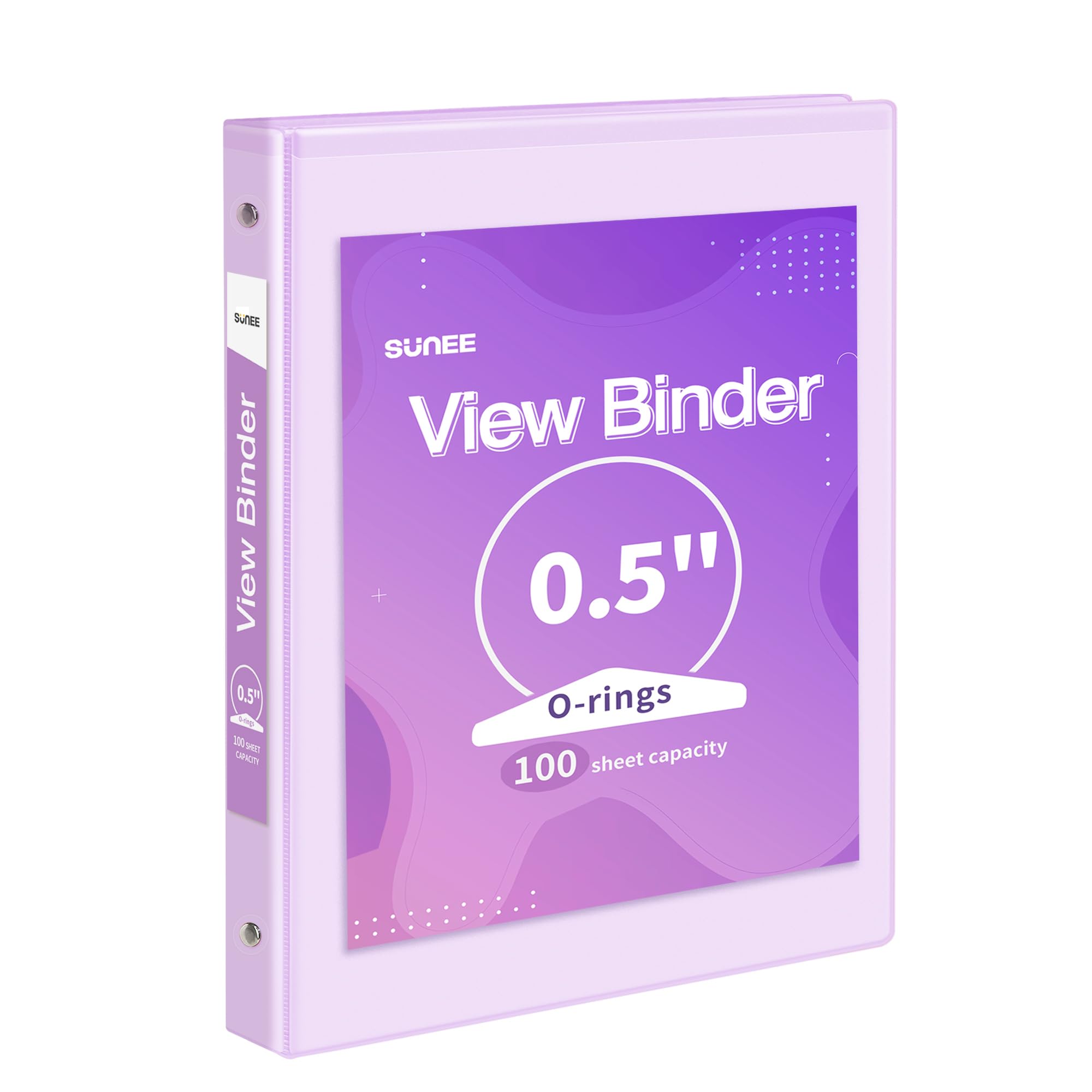 SUNEE 3 Ring Binder 1 Inch 1 Pack, Clear View Binder Three Ring PVC-Free (Fit 8.5x11 Inches) for School or Office Supplies, White