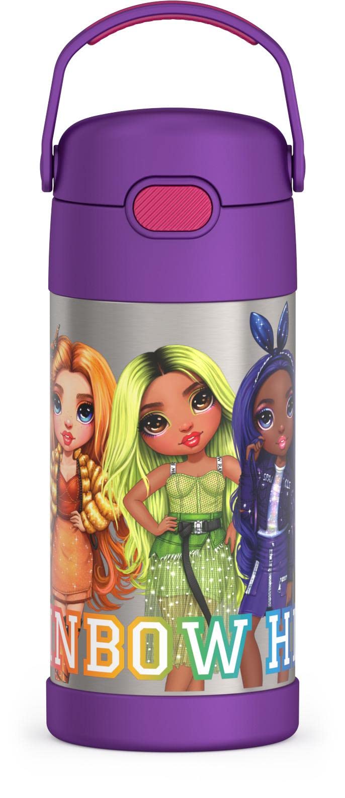 THERMOS FUNTAINER Water Bottle with Straw - 12 Ounce - Kids Stainless Steel Vacuum Insulated Water Bottle with Lid, Minecraft