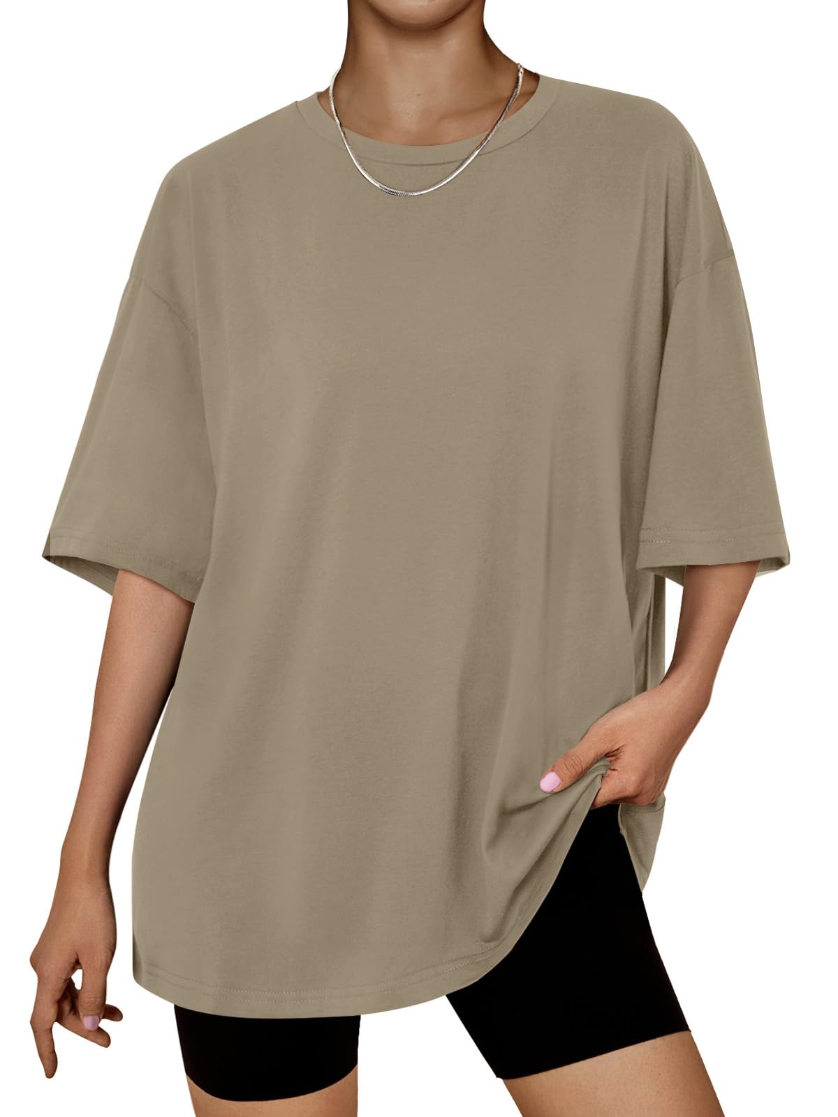 Trendy Queen Womens Oversized Summer T Shirts Plus Size Batwing Cute Casual Tops Short Sleeves Fashion Workout Clothes