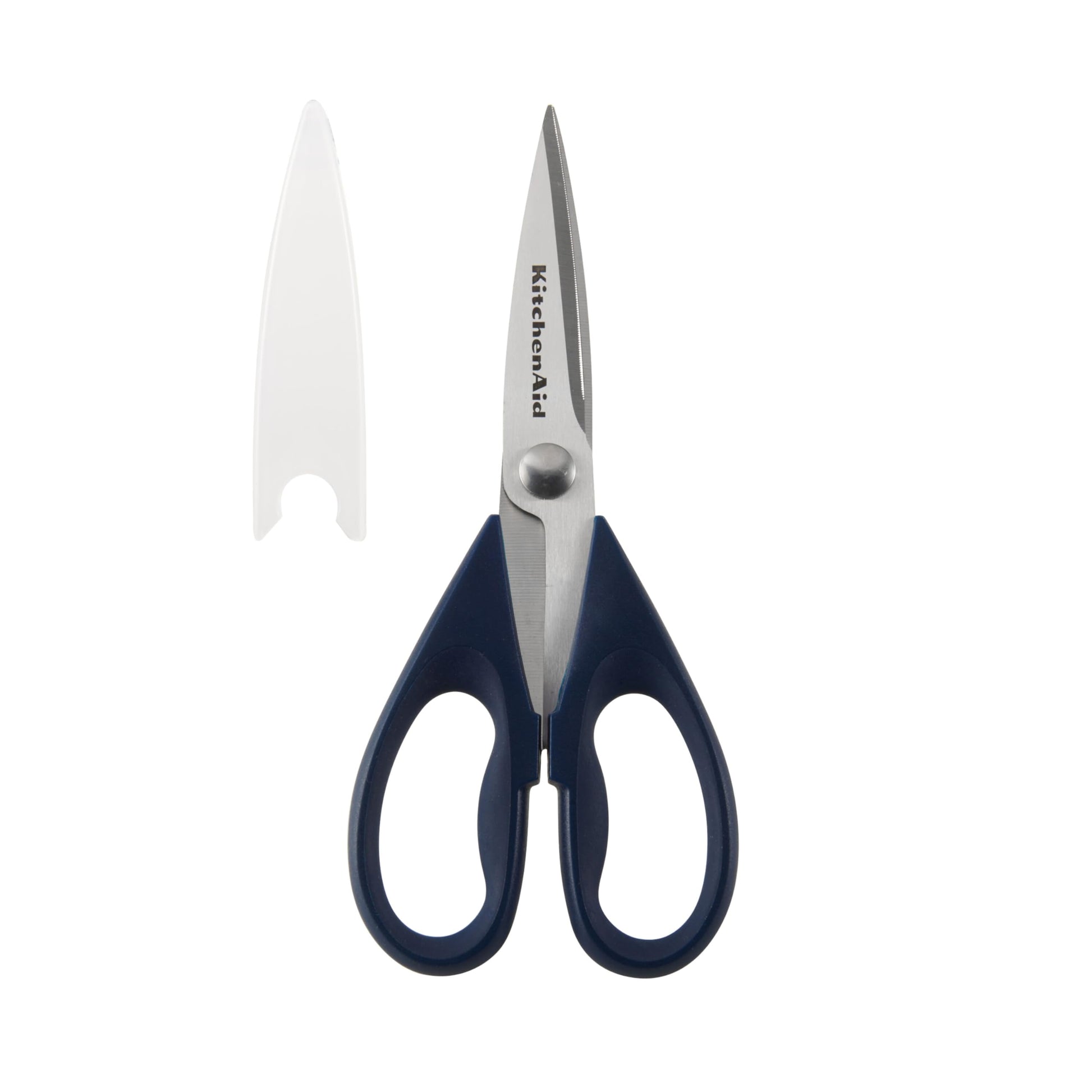 KitchenAid All Purpose Kitchen Shears with Protective Sheath Durable Stainless Steel Scissors, Dishwasher Safe, Soft Grip Comfort Handle, 8.72 Inch, Black