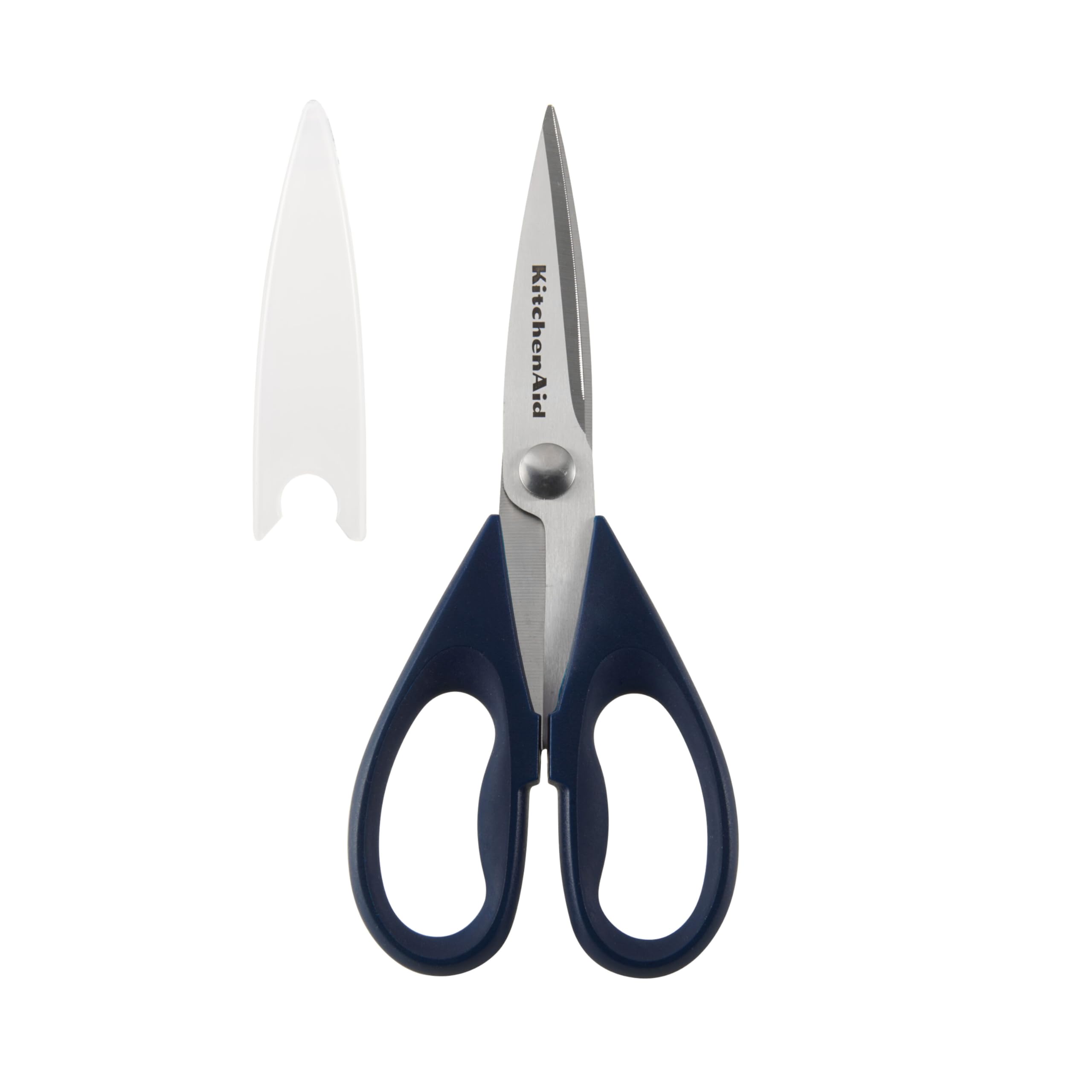 KitchenAid All Purpose Kitchen Shears with Protective Sheath Durable Stainless Steel Scissors, Dishwasher Safe, Soft Grip Comfort Handle, 8.72 Inch, Black