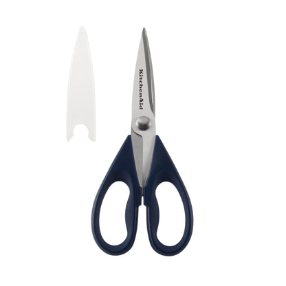 KitchenAid All Purpose Kitchen Shears with Protective Sheath Durable Stainless Steel Scissors, Dishwasher Safe, Soft Grip Comfort Handle, 8.72 Inch, Black