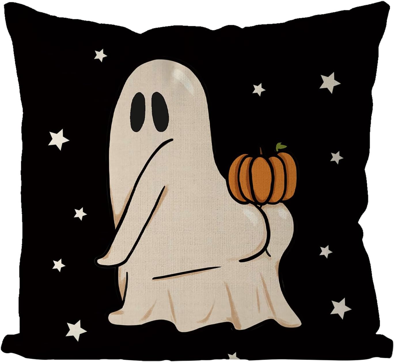 GAGEC Halloween Pillow Covers 18x18 Inch Funny Ghost Pumpkin Pillow Covers Halloween Throw Pillow Covers Holiday Pillowcase Cushion Case for Home Sofa Decor