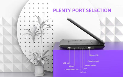 17.5"" Portable DVD Player with 15.6"" Large HD Screen, 6 Hours Rechargeable Battery, Support USB/SD Card/Sync TV and Multiple Disc Formats, High Volume Speaker, Black