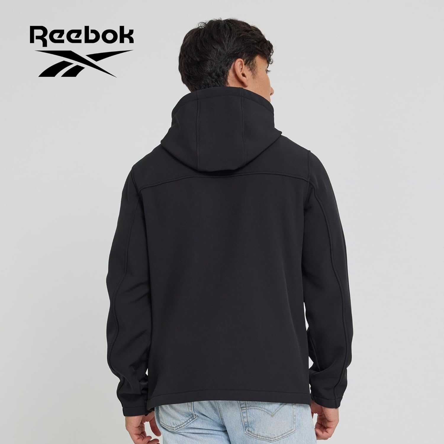 Reebok Waterproof Soft Shell Rain Jacket Men - Rain Coat, Softshell Windbreaker with Hood