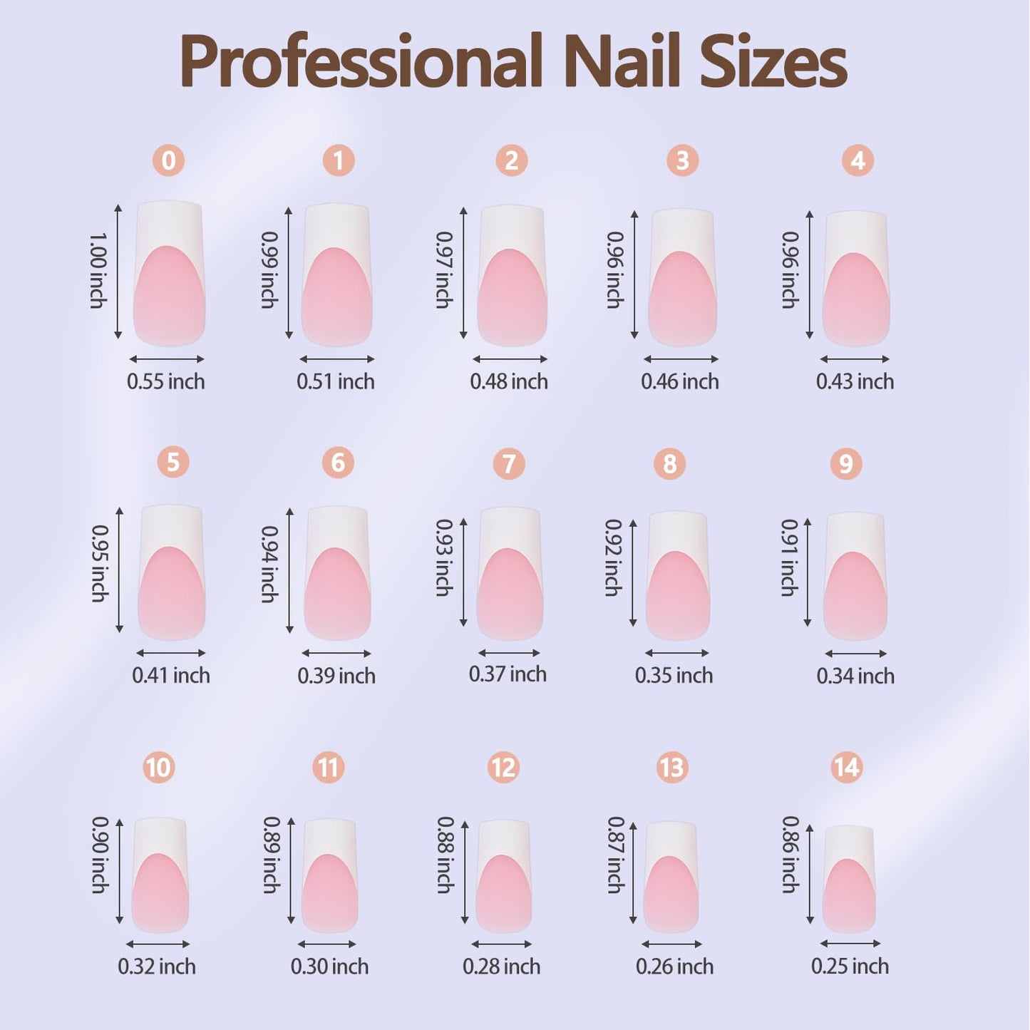 Misssix French Gel Nail Tips, 240Pcs French Tip Press on Nails Long Square Pink, No Need to File Tips Pre-lasting, Fake Nails for Nail Art DIY 15 Sizes