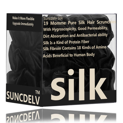 Silk Hair Towel, Friction-Resistant, Amino Acid-Rich, Durable, Breathable (6PCS(Bean Paste, Rose Gold, Rice White))