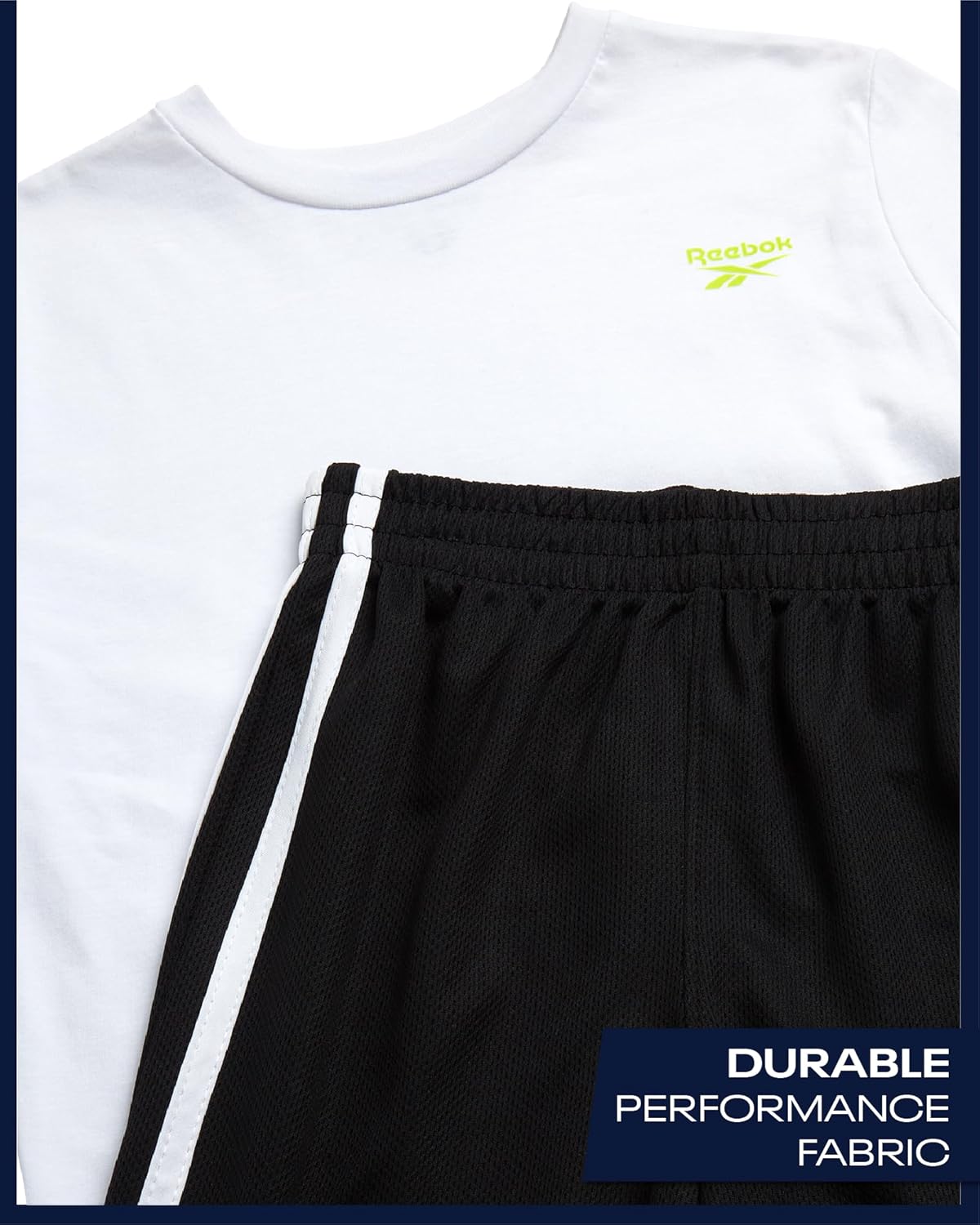 Reebok Boys Athletic Shorts Set - 2 Piece Summer Clothes Outfit with Graphic Tee and Boys Basketball Shorts for Active Kids