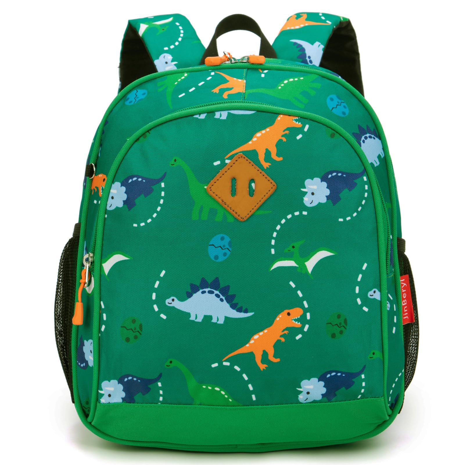 Toddler Backpack Boys, 15 Inch Kids Backpack for Preschool or Kindergarten, Dinosaur Green