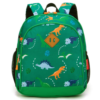 Toddler Backpack Boys, 15 Inch Kids Backpack for Preschool or Kindergarten, Dinosaur Green