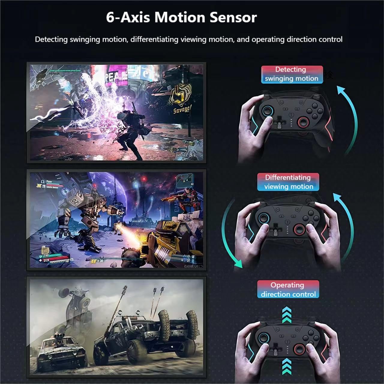 Matbip 2 Pack wireless controller for P4, wireless P4 controller with dual vibration, Turbo, type-c port (Black and White) Radio