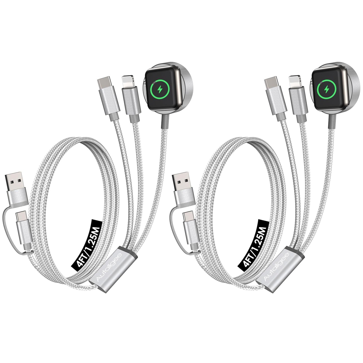 Travel Essentials for Apple Watch Charger,3 in 2 USB C Cable PD20W Block for Multi Charging Cable Cord,Vacation Camping RV Essentials Portable Designed for iWatch &iPhone 17-11 -4.1FT