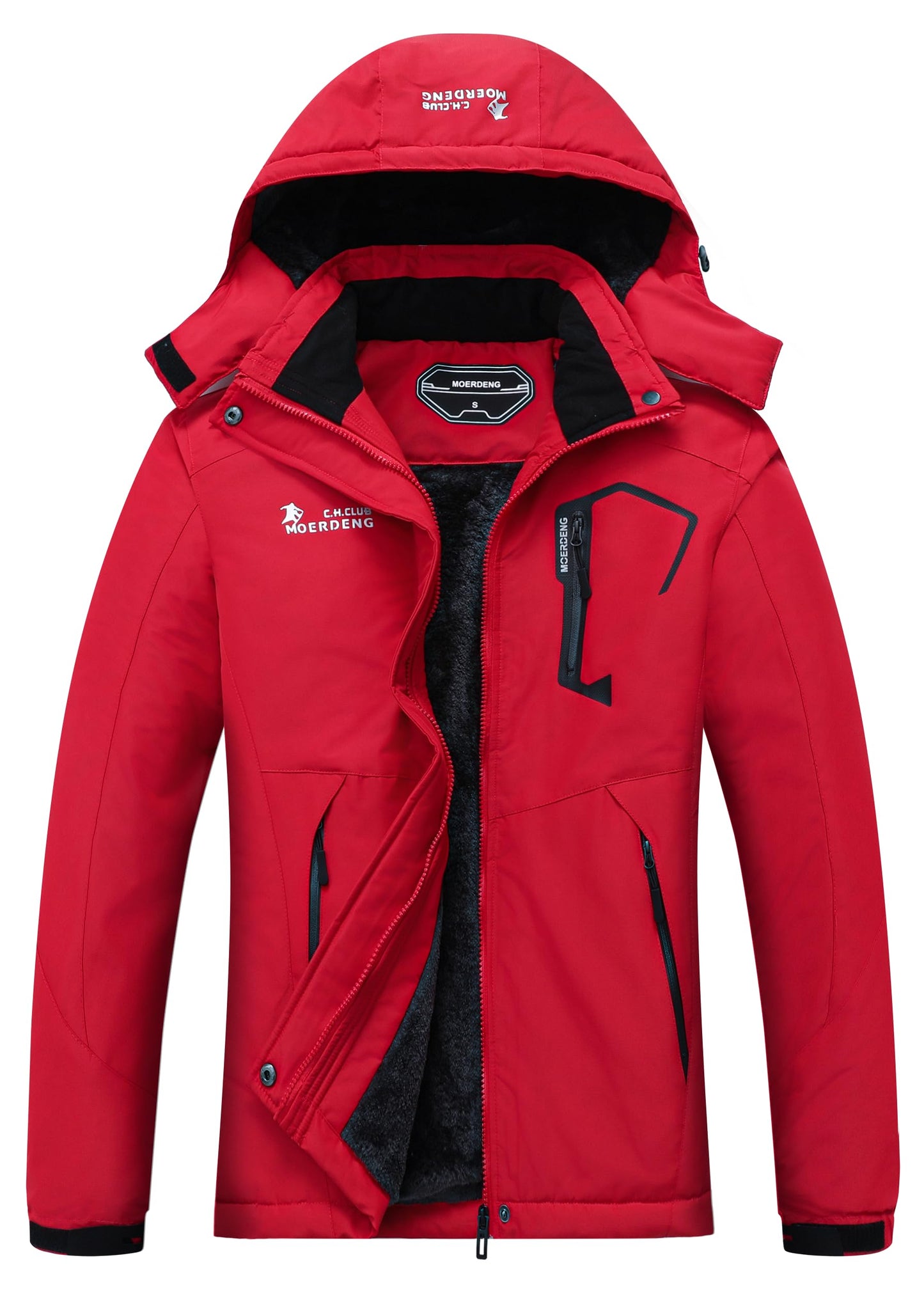 MOERDENG Women's Waterproof Ski Jacket Warm Winter Snow Coat Mountain Windbreaker Hooded Raincoat Jacket