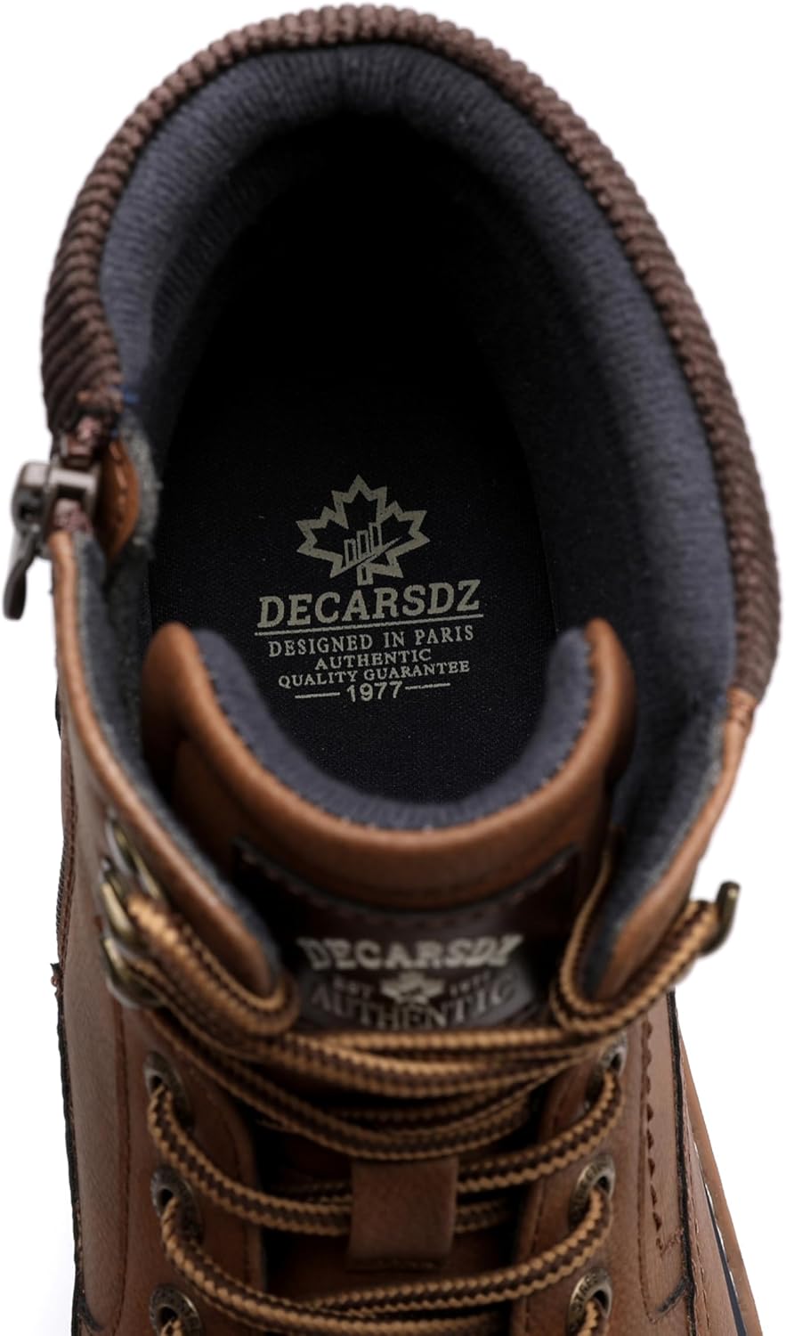 DECARSDZ Men's Fashion Lace-up Casual Chukka Boots for Men Zipper Boot