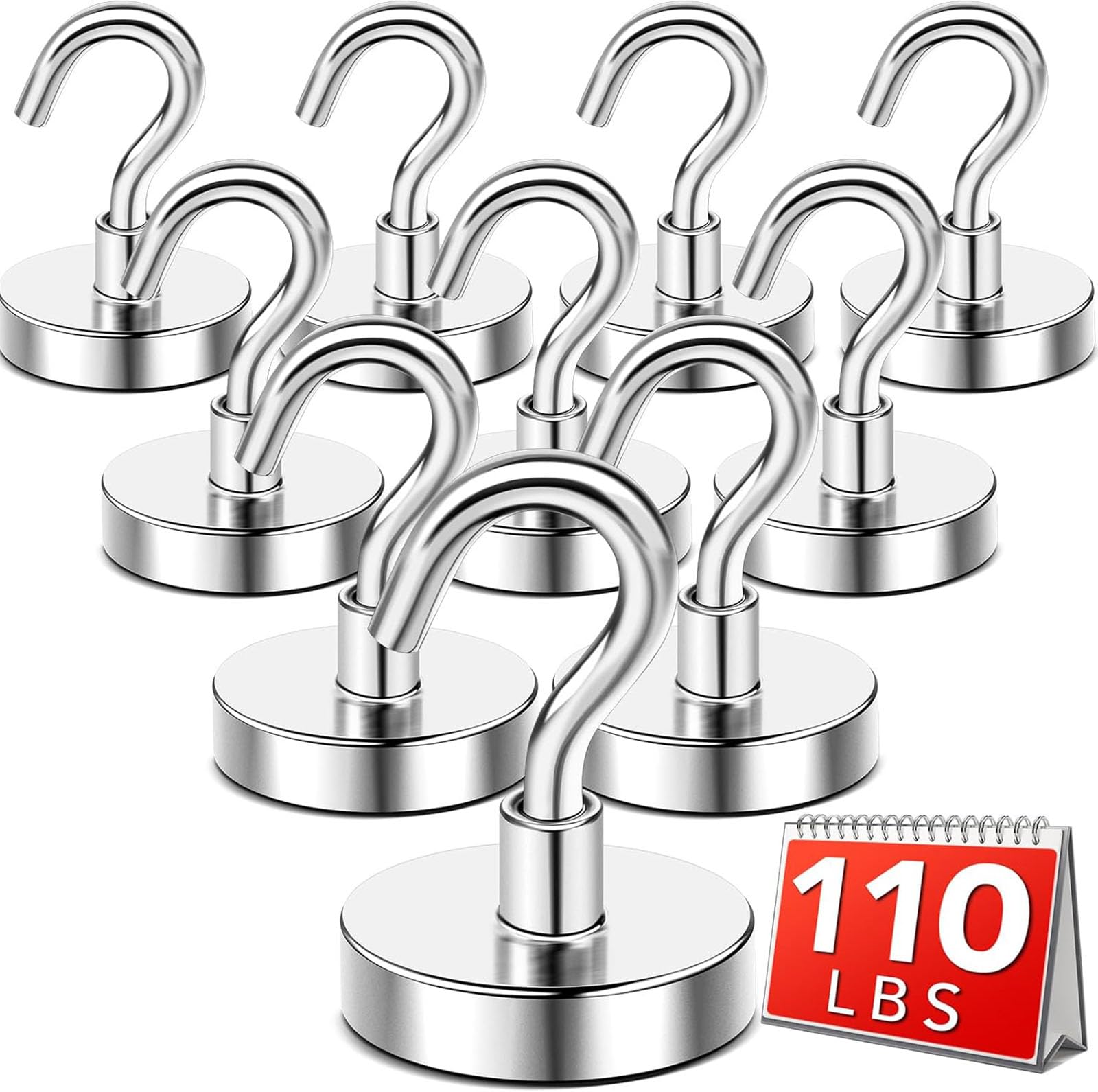 DIYMAG Magnetic Hooks, 30lbs+ Magnet Hook 2025 Cruise Cabin Ship Essentials Heavy Duty Strong Magnets Refrigerator Fridge Hanging for Classroom Beach Vacation Kitchen Grills Home 20 Pack (Silver)