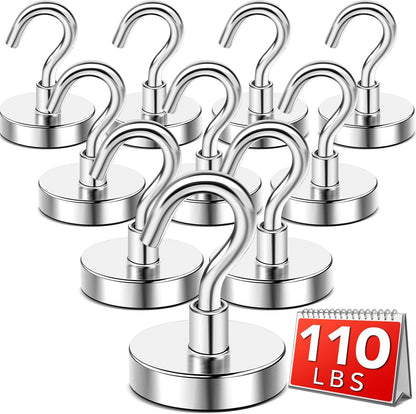 DIYMAG Magnetic Hooks, 30lbs+ Magnet Hook 2025 Cruise Cabin Ship Essentials Heavy Duty Strong Magnets Refrigerator Fridge Hanging for Classroom Beach Vacation Kitchen Grills Home 20 Pack (Silver)